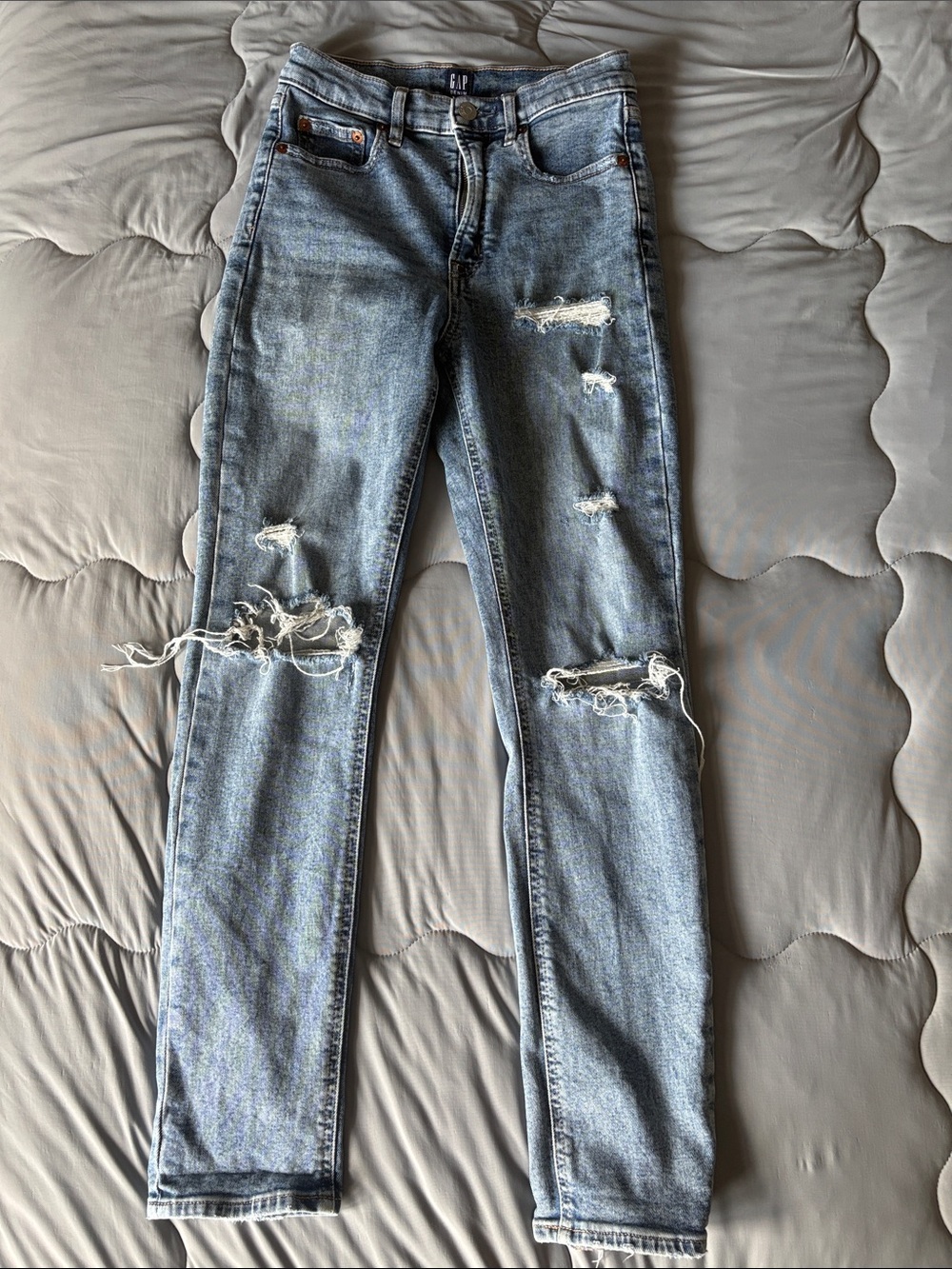 GAP Women's High Rise Distressed Cigarette Jeans